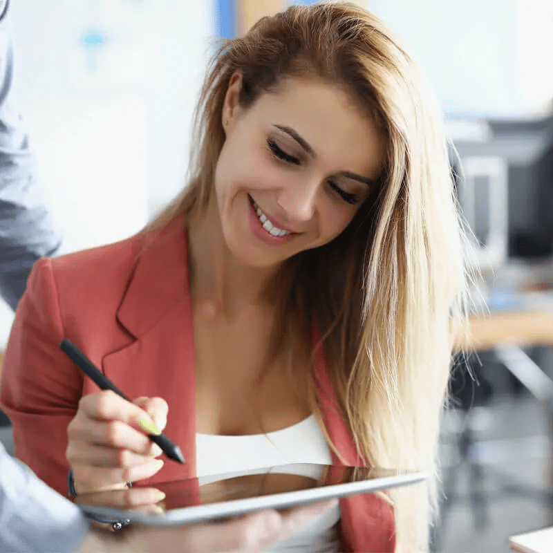 woman using a tablet