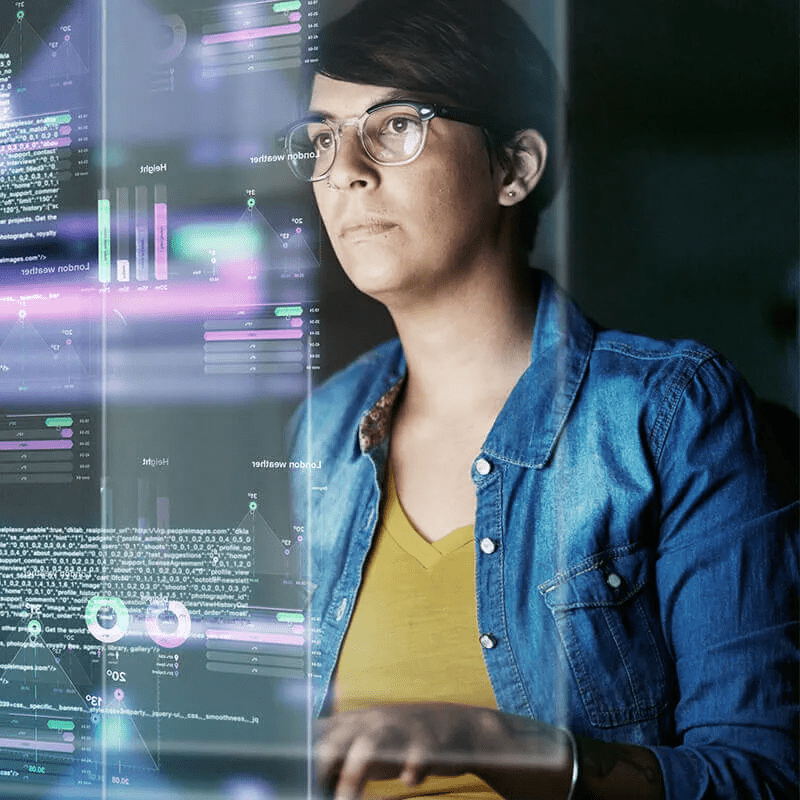 woman looking at screen