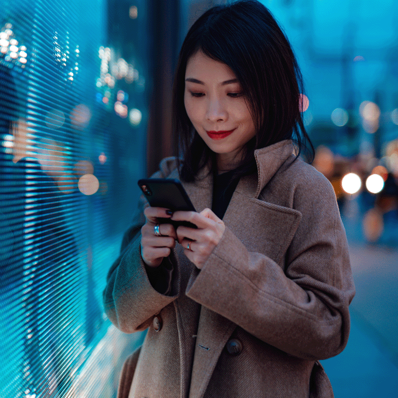 Woman using a phone