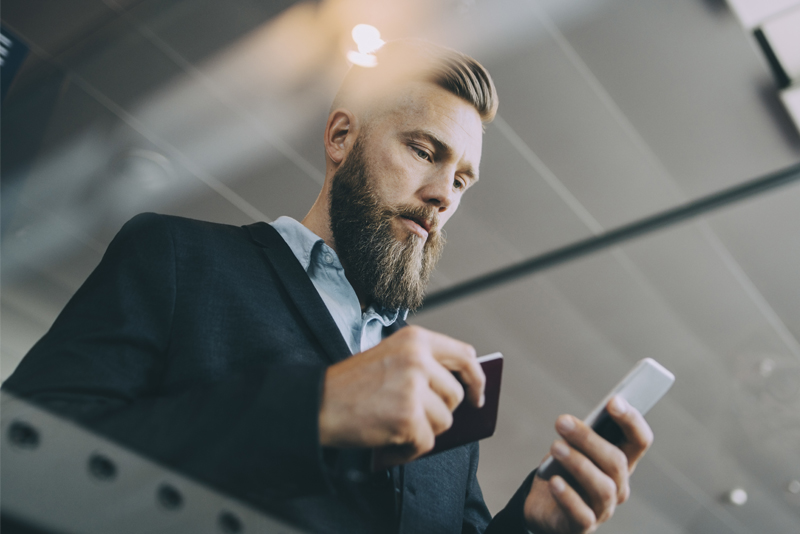 Man using a phone