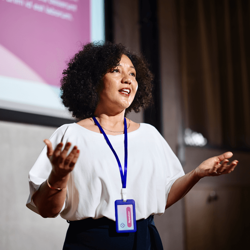Woman giving a presentation