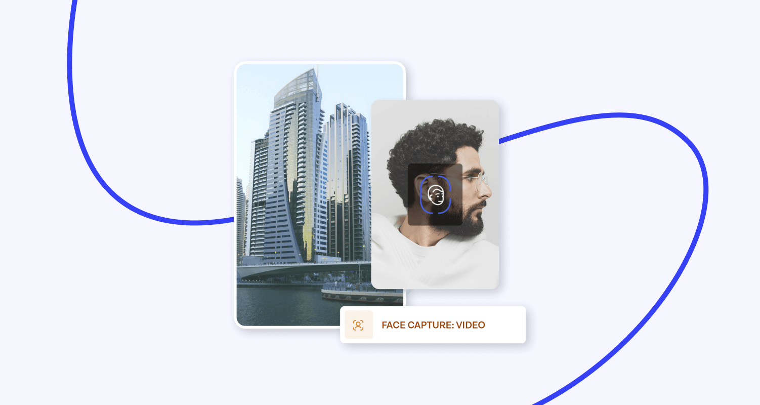 Downtown buildings and a face capture video