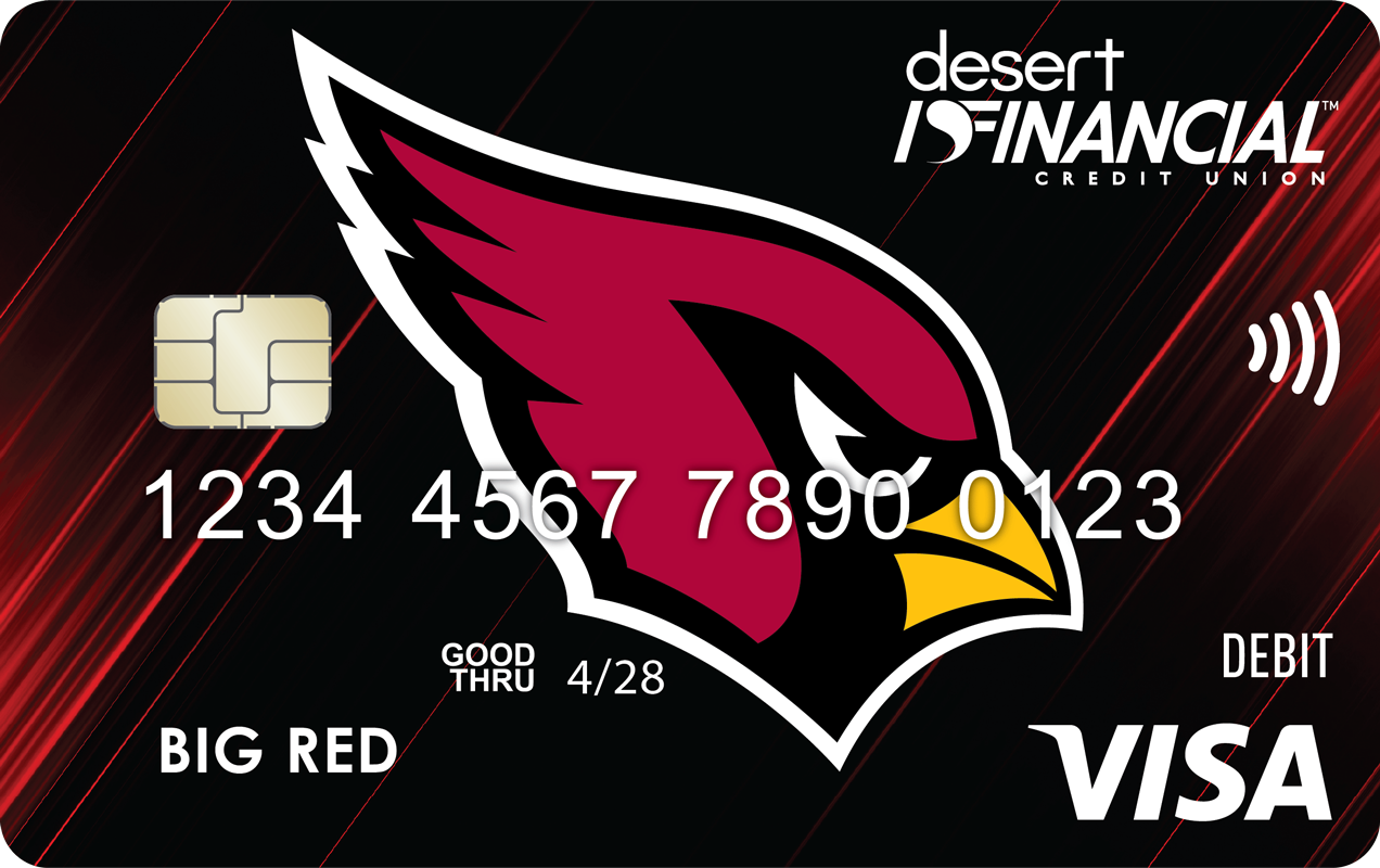 Desert Financial card with Cardinals logo on it