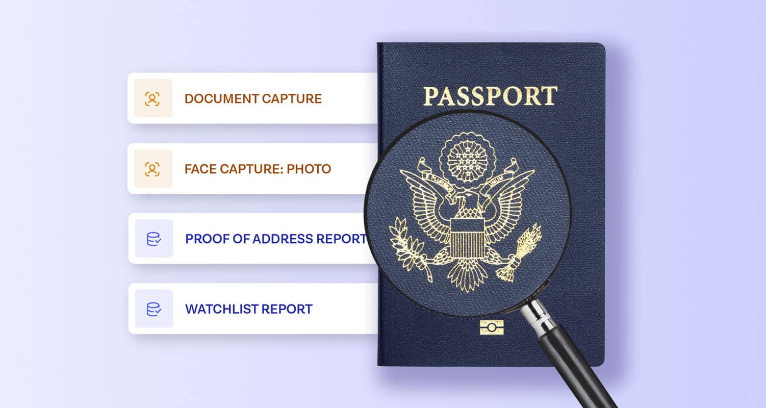 passport with magnifying glass showing kyc compliance process