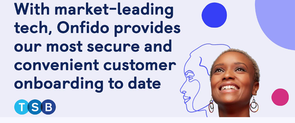 tsb logo next to woman smiling