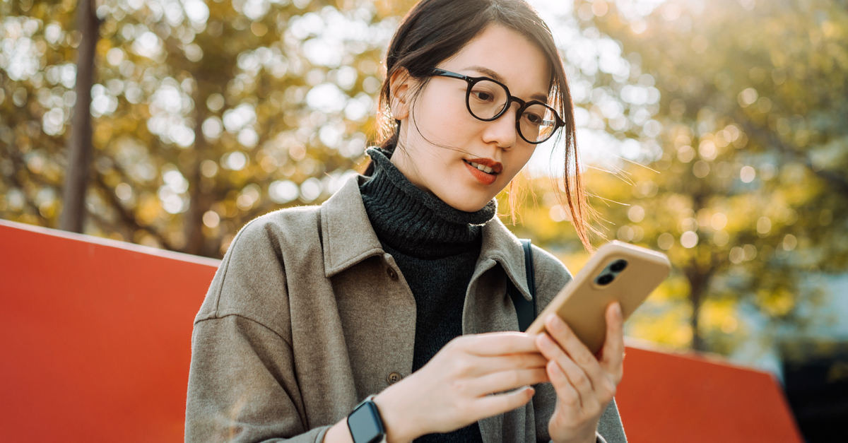 Woman using a phone