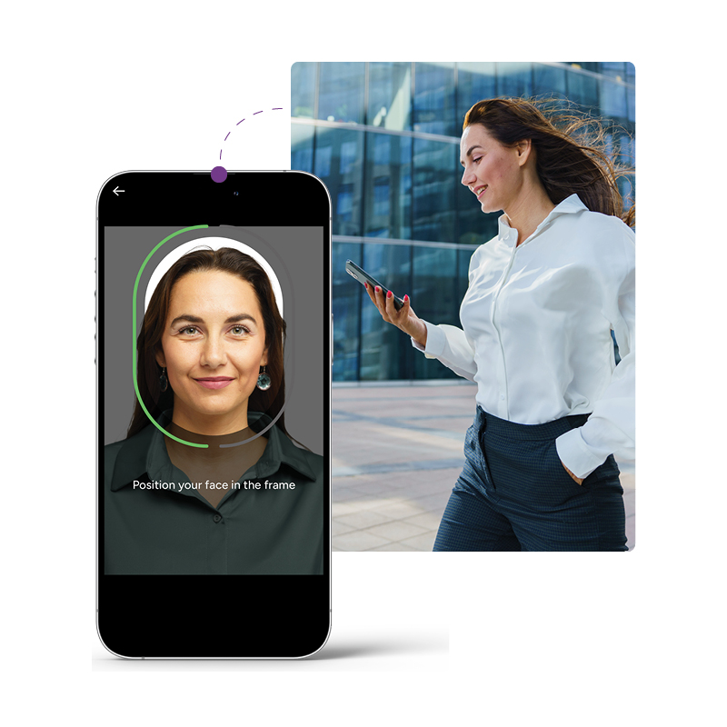 Face scan on phone during identity verification