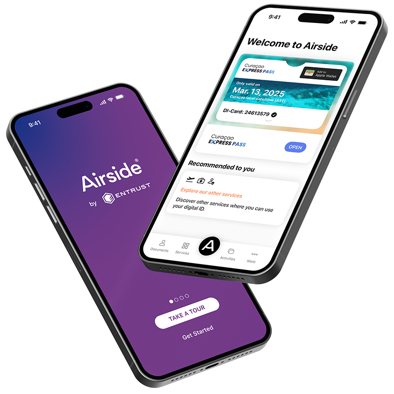 phone faces showing Airside app