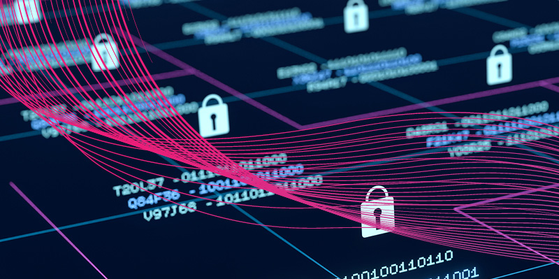 abstract of locked digital files