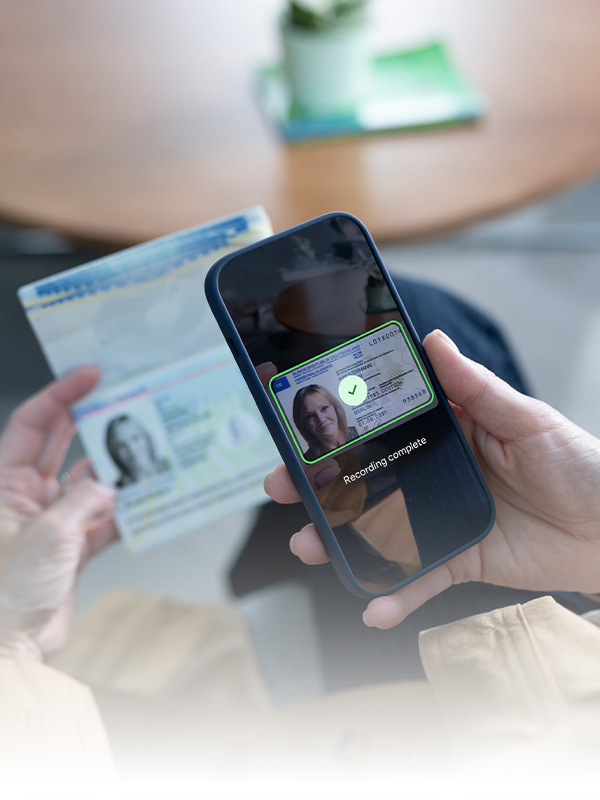 Mobile ID verification scan with ID card