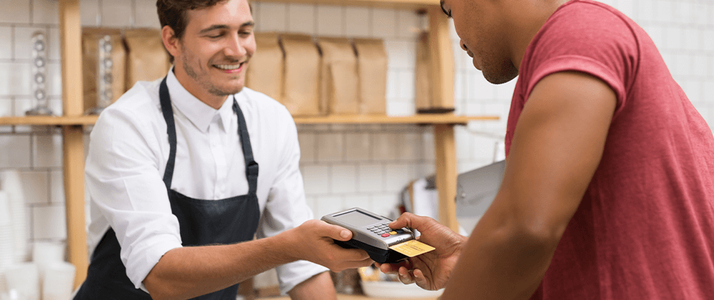 Man paying with credit card