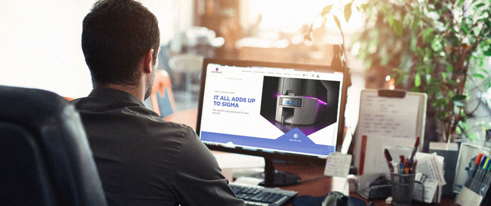 man looking at laptop