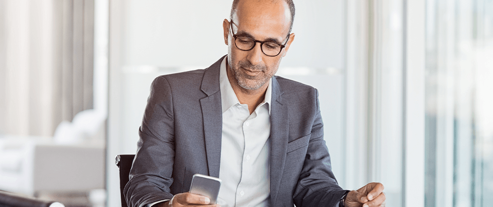 Man looking at phone