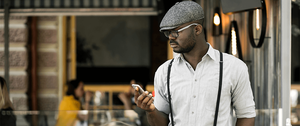 Man looking at phone