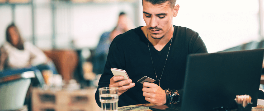 Man looking at phone.