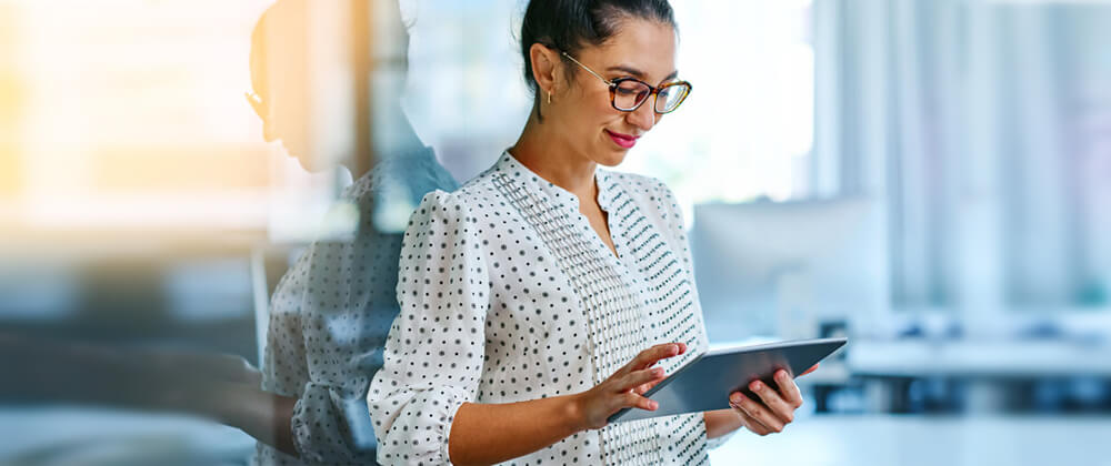 Woman using a tablet