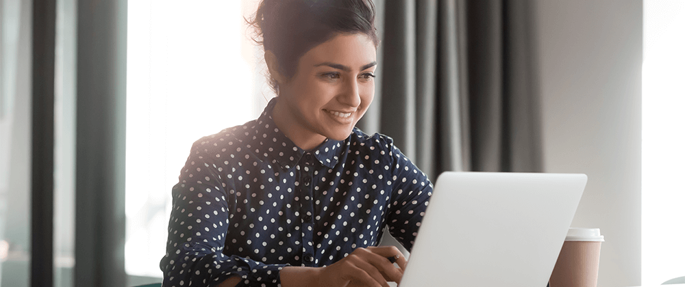 Woman using a laptop