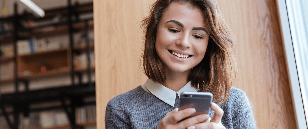 Woman looking at phone