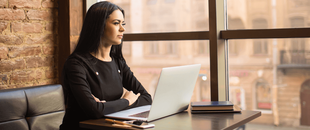 Woman using a laptop