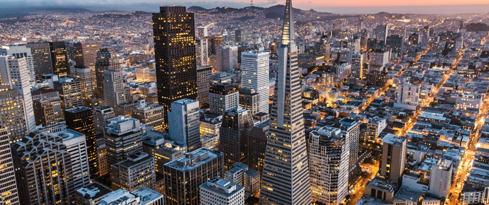 Aerial view of city skyline