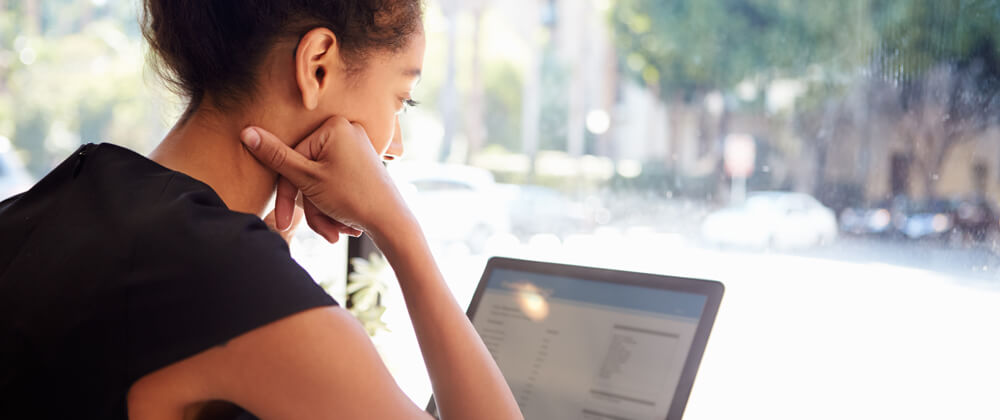 Woman using a laptop