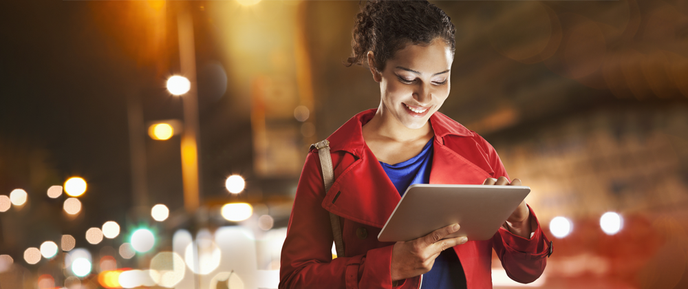 Woman using a tablet